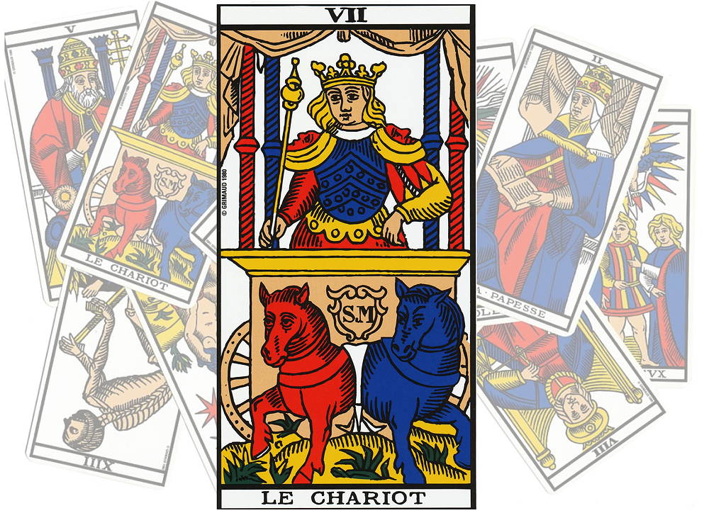 Le Chariot dans le tarot de Marseille