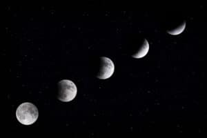 grayscale shot of the moon in different phases 2023 11 27 05 16 08 utc